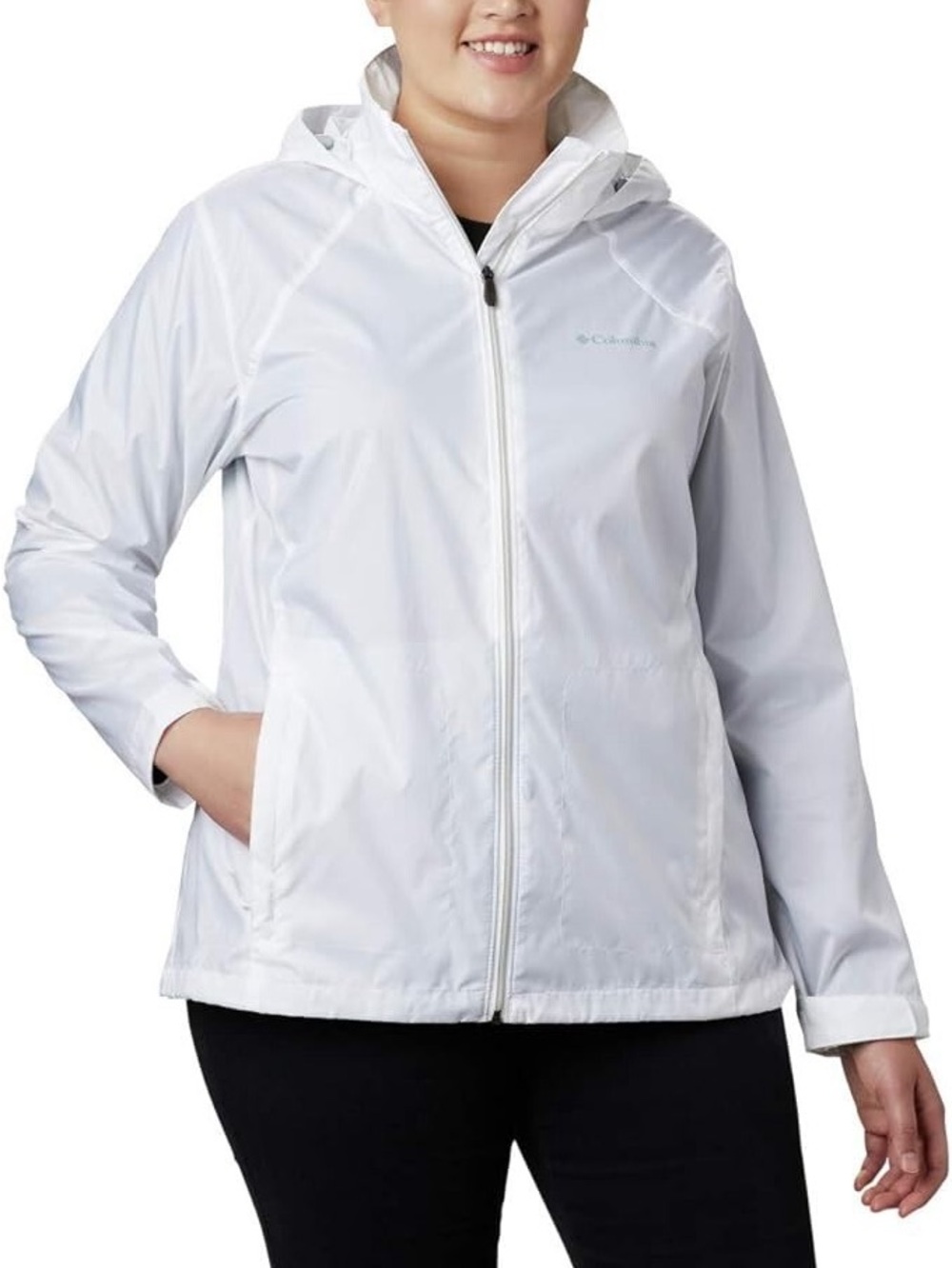 COLUMBIA Women's Switchback III Rain Jacket Lightweight Waterproof White Size 2x